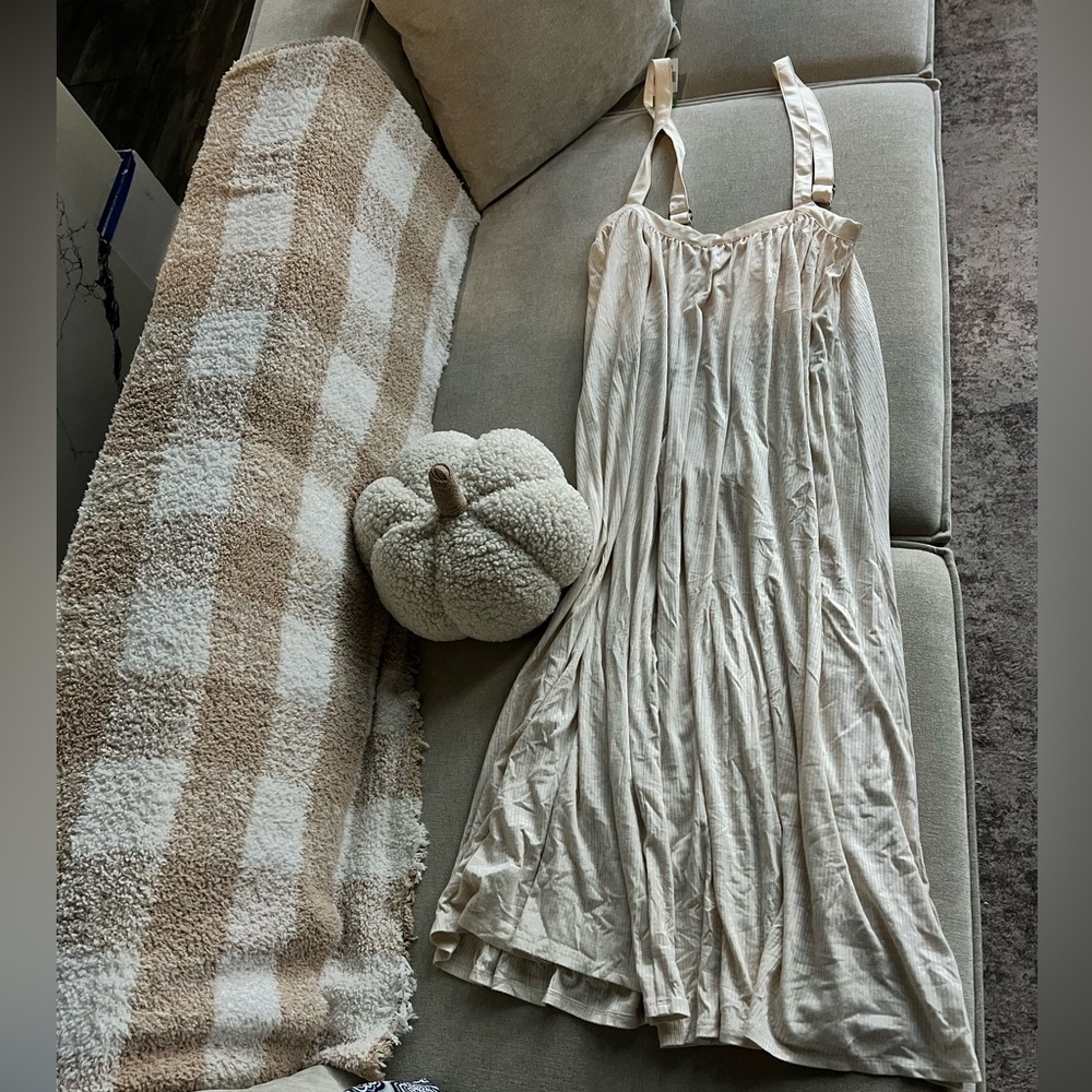Free People Cream Wide-Leg Suspender Jumpsuit - Picture 12 of 13